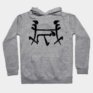 Chinese Letters Funny Dirty - Threesome Black Hoodie